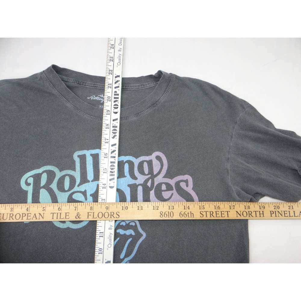 The Rolling Stones Logo T Shirt Gray Short Sleeve Cotton‎ Blend Graphic Tee XS - Picture 6 of 6